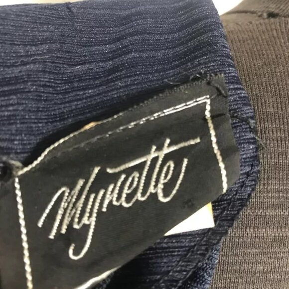 Vintage 1960’s Navy Blue Mynette Day Dress Size 10 - Picture 9 of 10